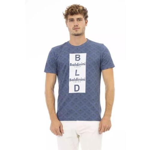 Stijlvol Blauw Katoenen T-shirt Baldinini , Blue , Heren