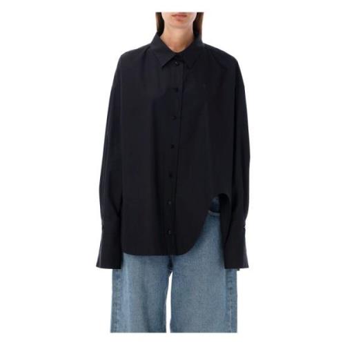 Zwarte Diana Shirt Katoen Oversized Fit The Attico , Black , Dames