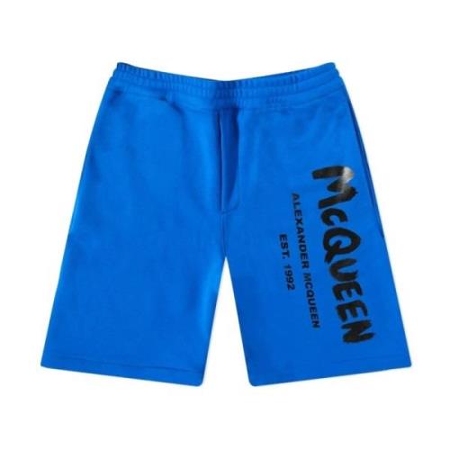 Stijlvolle Bermuda Shorts voor Mannen Alexander McQueen , Blue , Heren