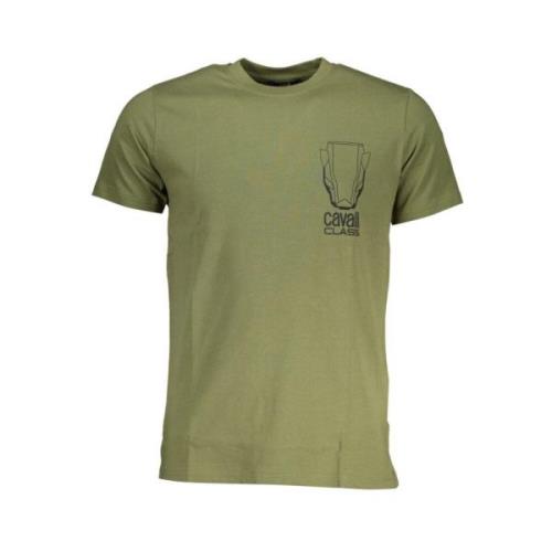 Gedrukt Logo Ronde Hals T-Shirt Cavalli Class , Green , Heren