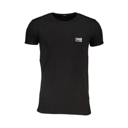 Zwart T-shirt met printlogo Cavalli Class , Black , Heren