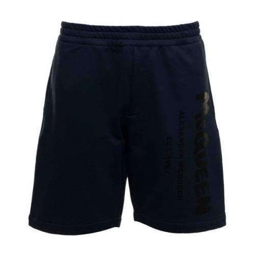 Stijlvolle Bermuda Shorts voor Mannen Alexander McQueen , Blue , Heren