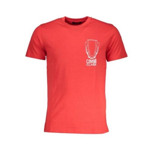 Print Logo Ronde Hals T-Shirt Cavalli Class , Red , Heren