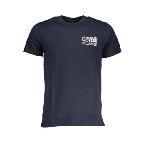 Print Logo Ronde Hals T-Shirt Cavalli Class , Blue , Heren