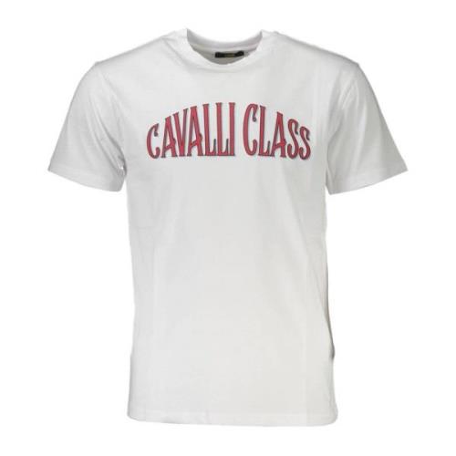 Stijlvol Logo Print T-Shirt Cavalli Class , White , Heren