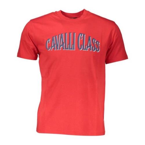 Stijlvol Logo Print T-Shirt Cavalli Class , Red , Heren