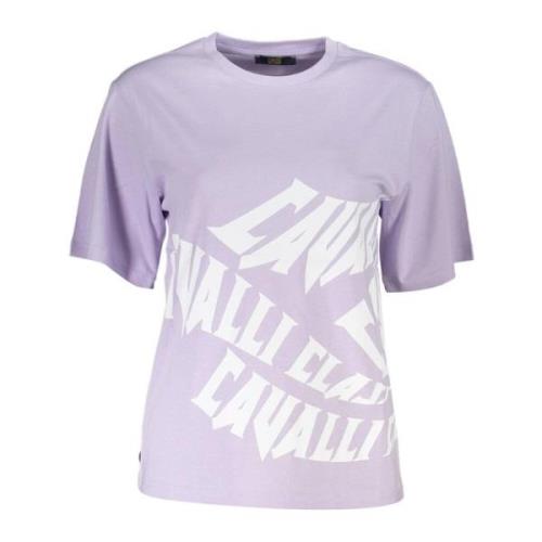 Dames Logo Print T-shirt Cavalli Class , Purple , Dames