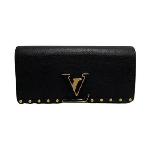 Pre-owned Leather wallets Louis Vuitton Vintage , Black , Dames