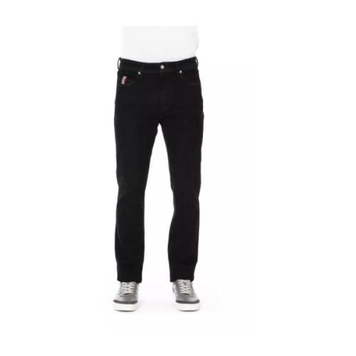 Trendy Zwarte Katoenen Jeans Broek Baldinini , Black , Heren
