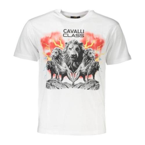 Stijlvol Wit T-shirt Cavalli Class , White , Heren