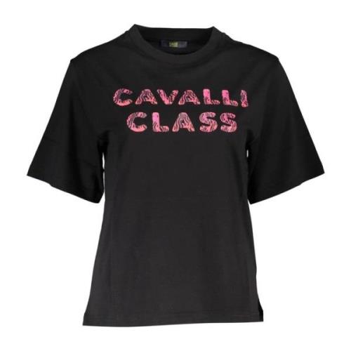 Logo Print T-Shirt voor vrouwen Cavalli Class , Black , Dames