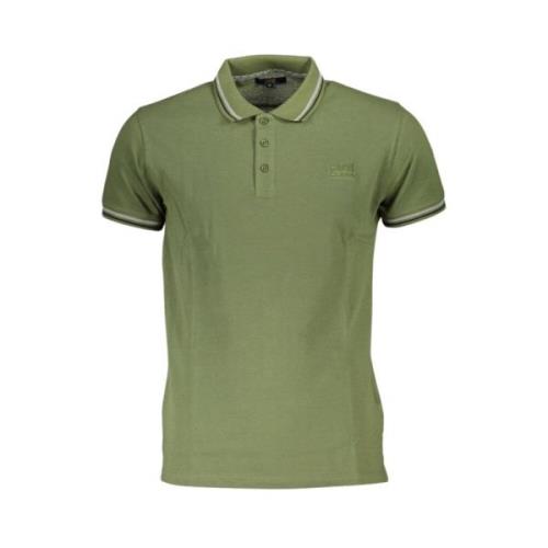 Groen Katoenen Poloshirt Geborduurd Logo Cavalli Class , Green , Heren