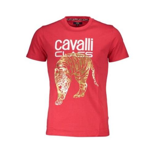 Bedrukt Logo T-shirt Cavalli Class , Red , Heren