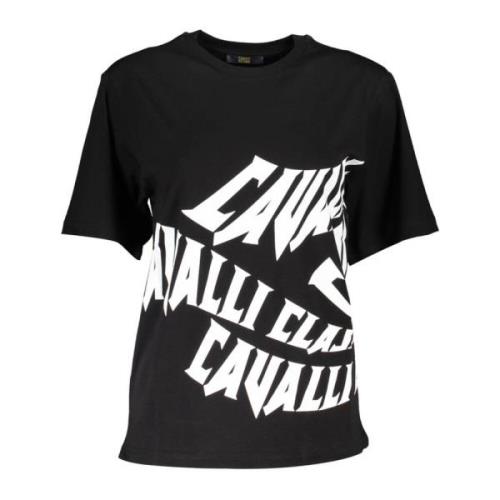 Stijlvol Logo Print T-Shirt Cavalli Class , Black , Dames