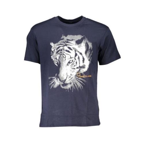 Gedrukt Ronde Hals T-Shirt Cavalli Class , Blue , Heren