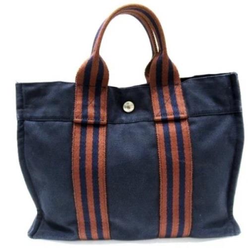 Pre-owned Fabric totes Hermès Vintage , Blue , Dames