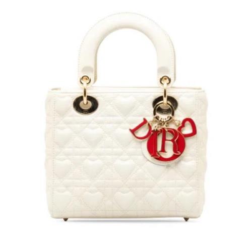 Pre-owned Leather dior-bags Dior Vintage , White , Dames