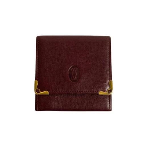 Pre-owned Leather wallets Cartier Vintage , Red , Unisex