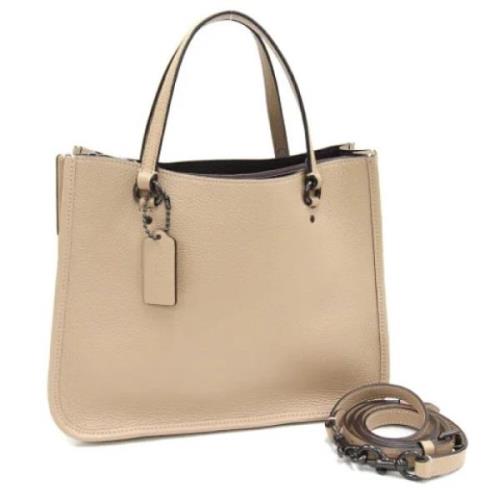 Pre-owned Leather totes Coach Pre-owned , Beige , Dames