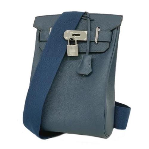 Pre-owned Fabric shoulder-bags Hermès Vintage , Blue , Dames