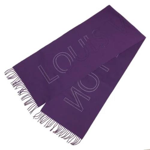 Pre-owned Wool scarves Louis Vuitton Vintage , Purple , Dames