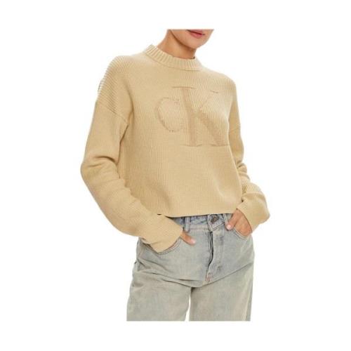 Elegant Beige Sweater Calvin Klein , Beige , Dames