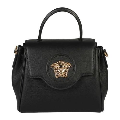 Zwart Goud Handtas Medusa Plaque Versace , Black , Dames