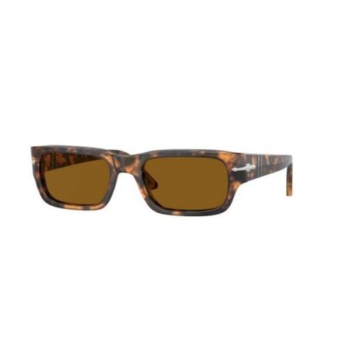 Bruin Montuur Bruine Lens Zonnebril Persol , Brown , Heren