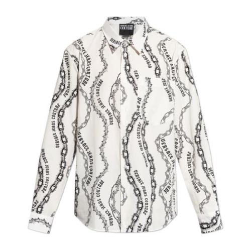 Gedrukt overhemd Versace Jeans Couture , White , Heren