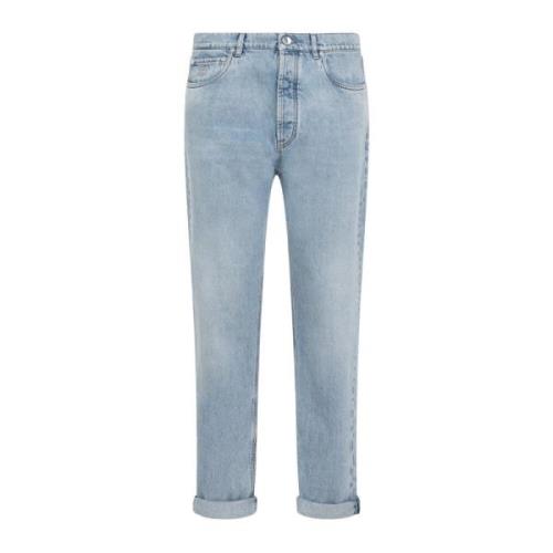 Lichte Denim Jeans Brunello Cucinelli , Blue , Heren