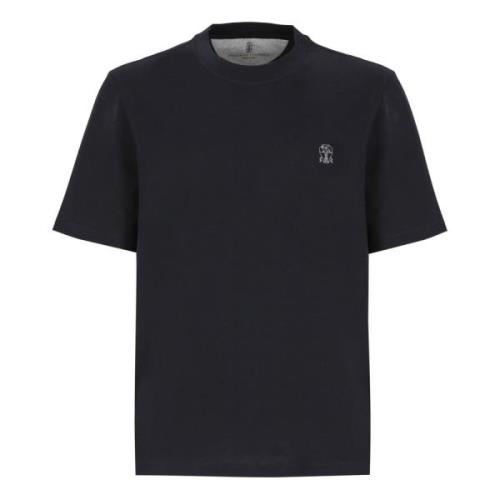 Blauwe T-shirts en Polos Brunello Cucinelli , Blue , Heren