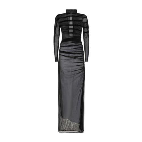 Zwarte Turtleneck Jurk met Flock Jean Paul Gaultier , Black , Dames