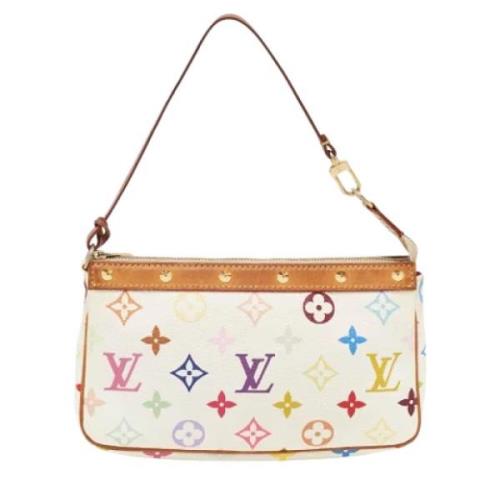 Pre-owned Leather clutches Louis Vuitton Vintage , White , Dames