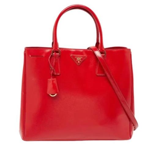 Pre-owned Leather totes Prada Vintage , Red , Dames