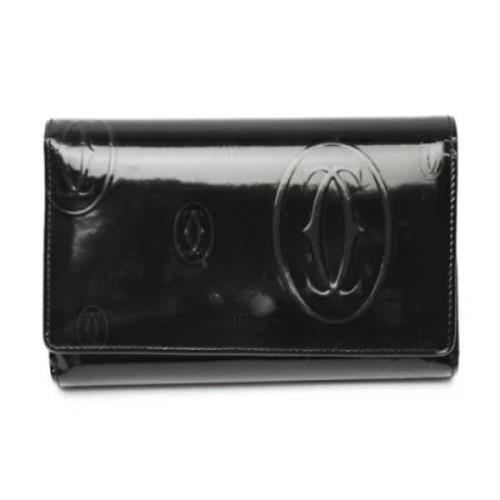 Pre-owned Leather wallets Cartier Vintage , Black , Dames