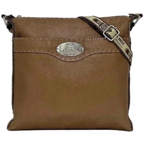 Pre-owned Leather shoulder-bags Fendi Vintage , Brown , Dames
