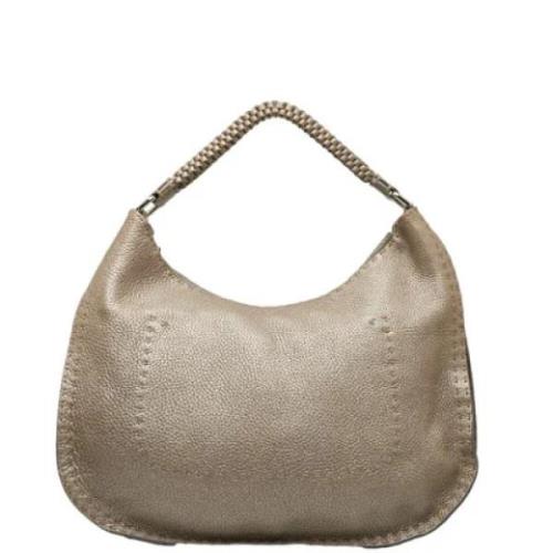 Pre-owned Leather shoulder-bags Fendi Vintage , Gray , Dames