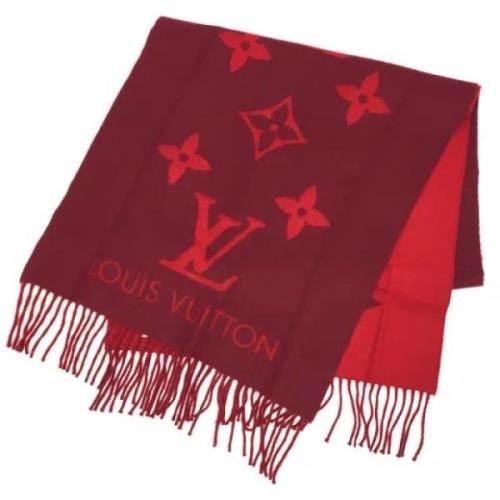 Pre-owned Wool scarves Louis Vuitton Vintage , Red , Dames