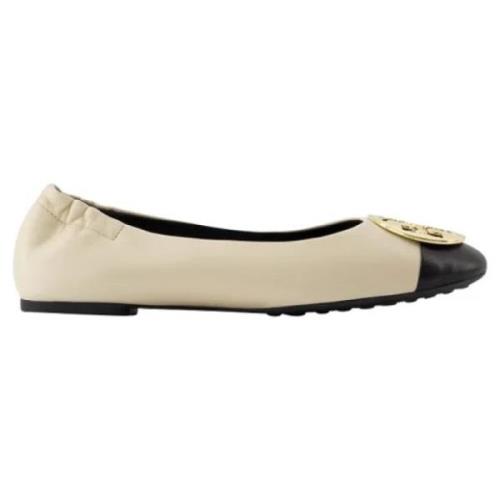 Leather flats Tory Burch , Beige , Dames