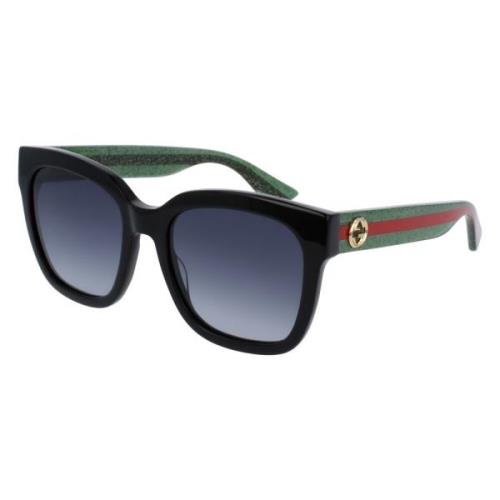 Stijlvolle zonnebril Gg0034Sn Kleur 002 Gucci , Black , Dames