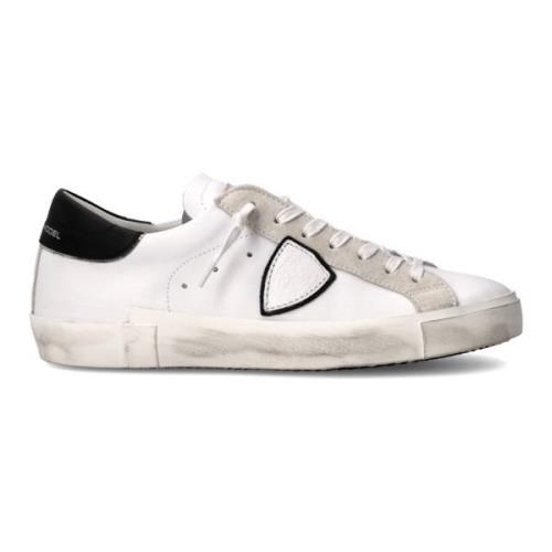 Vintage Street Style Sneakers Wit Zwart Philippe Model , White , Heren