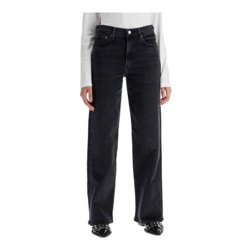 Zwarte Straight Harper Jeans voor Vrouwen Agolde , Black , Dames