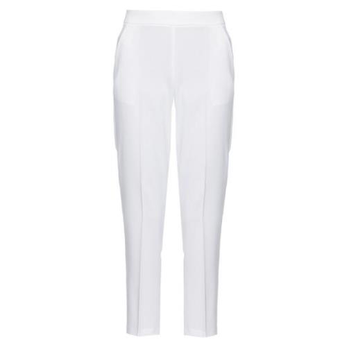 Flare-fit stretch crêpe broek Pinko , White , Dames