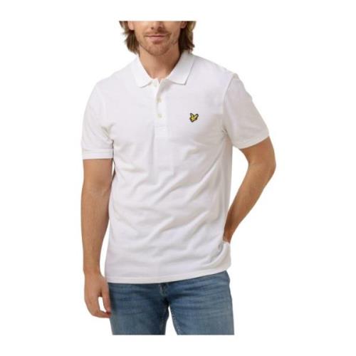 Heren Polo T-shirt Plain Polo Shirt Lyle & Scott , White , Heren