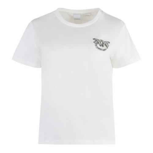 Nambrone Decoratieve Crew-Neck T-Shirt Pinko , White , Dames