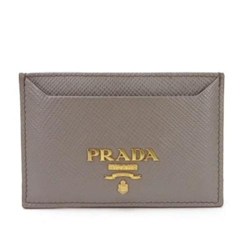 Pre-owned Leather wallets Prada Vintage , Gray , Dames