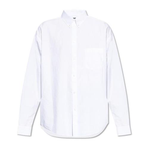 Katoenen shirt met zak Balenciaga , White , Heren