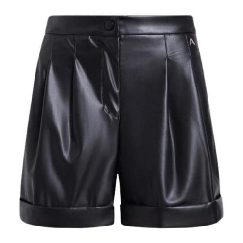 Shorts van imitatieleer met Pinces Twinset , Black , Dames