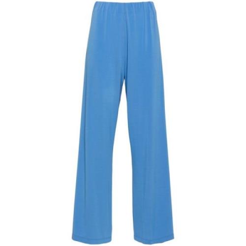 Blauwe Jersey Straight Broek Le Tricot Perugia , Blue , Dames