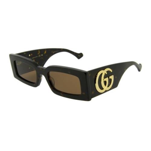 Moderne Rechthoekige Zonnebril Gucci , Black , Dames